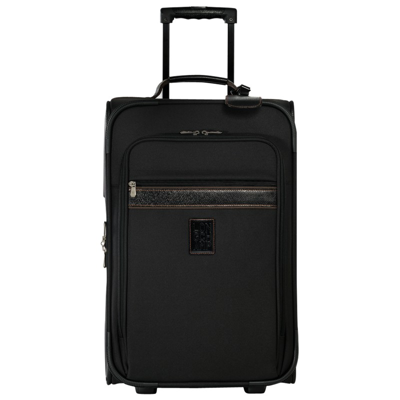 Black Longchamp Boxford M - Recycled canvas Men Suitcases | 015364RJU