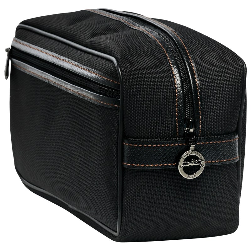 Black Longchamp Boxford - Recycled canvas Women Toiletry bags | 098345YEG