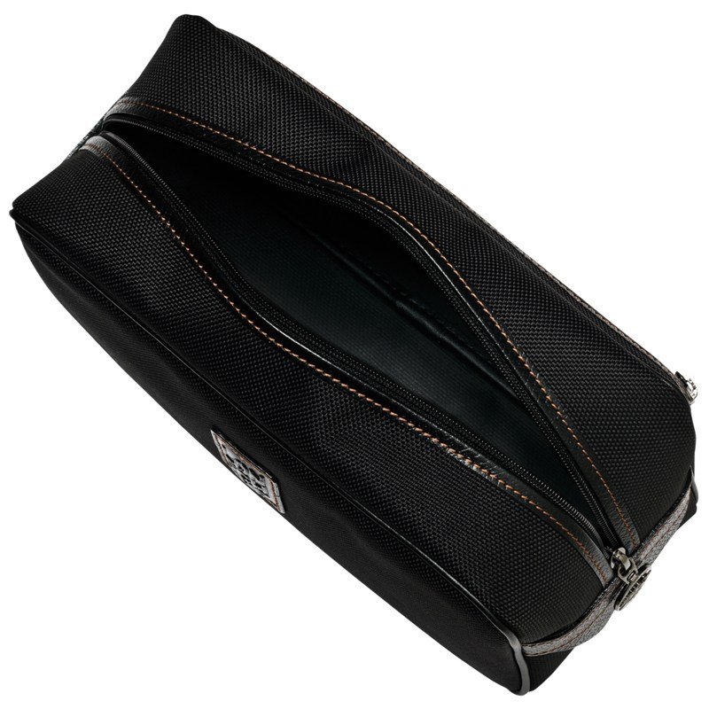 Black Longchamp Boxford - Recycled canvas Women Toiletry bags | 098345YEG