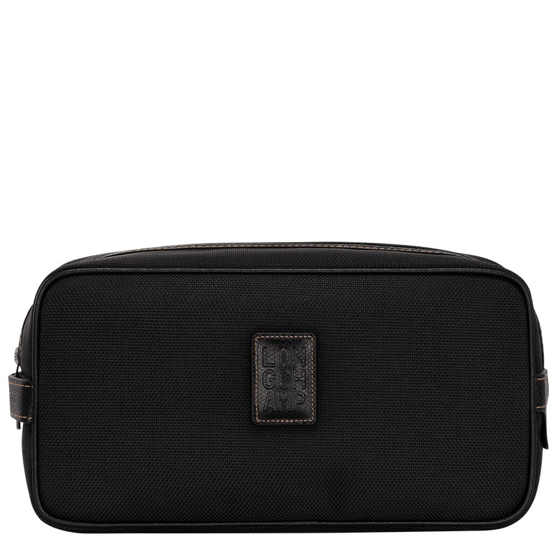 Black Longchamp Boxford - Recycled canvas Women Toiletry bags | 098345YEG