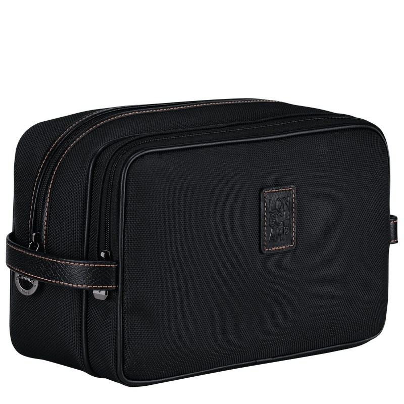 Black Longchamp Boxford - Recycled canvas Women Toiletry bags | 726908VXM