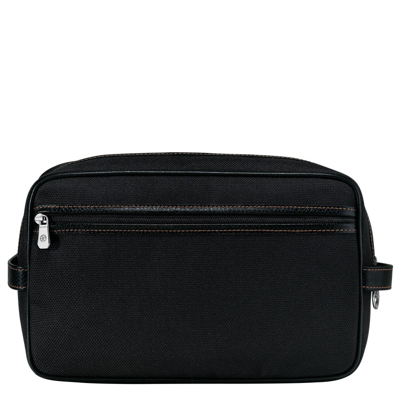 Black Longchamp Boxford - Recycled canvas Women Toiletry bags | 726908VXM