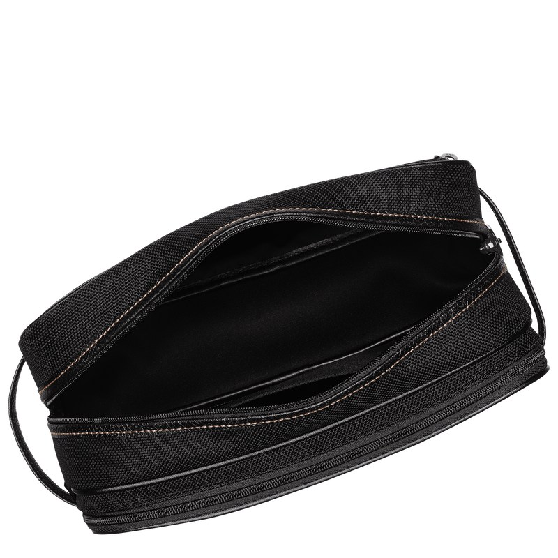 Black Longchamp Boxford - Recycled canvas Women Toiletry bags | 726908VXM