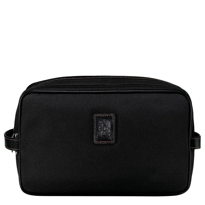 Black Longchamp Boxford - Recycled canvas Women Toiletry bags | 726908VXM