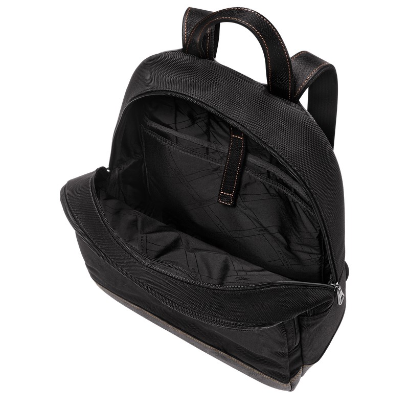 Black Longchamp Boxford - Recycled canvas Men Backpacks | 957316QLH