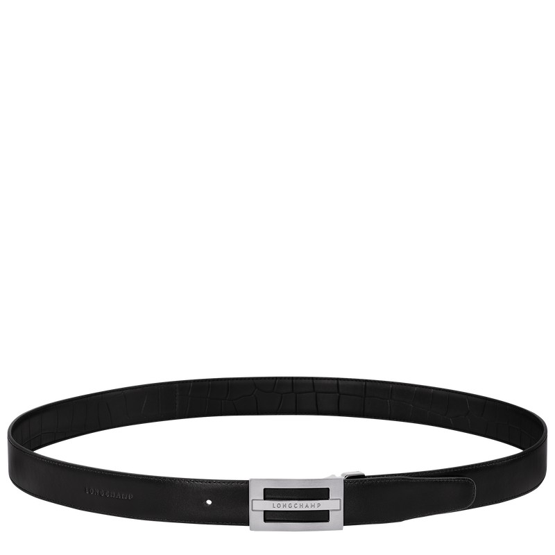 Black Longchamp Delta Box - Leather Men Belts | 960871FLE