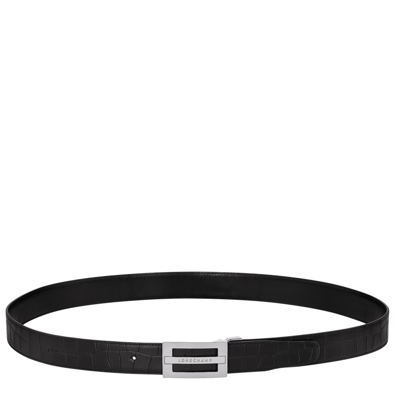 Black Longchamp Delta Box - Leather Men Belts | 209637JZK