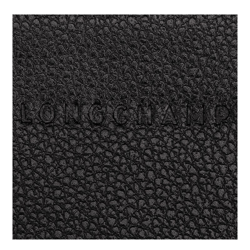 Black Longchamp Le Foulonné Card holder - Leather Men Cardholders & Coin purses | 918637AWI