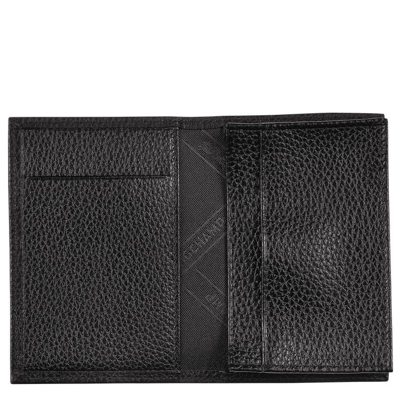 Black Longchamp Le Foulonné Card holder - Leather Men Cardholders & Coin purses | 804256QRI