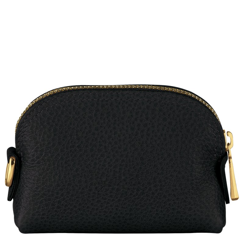 Black Longchamp Le Foulonné Coin purse - Leather Women Cardholders & Coin purses | 501768NXB