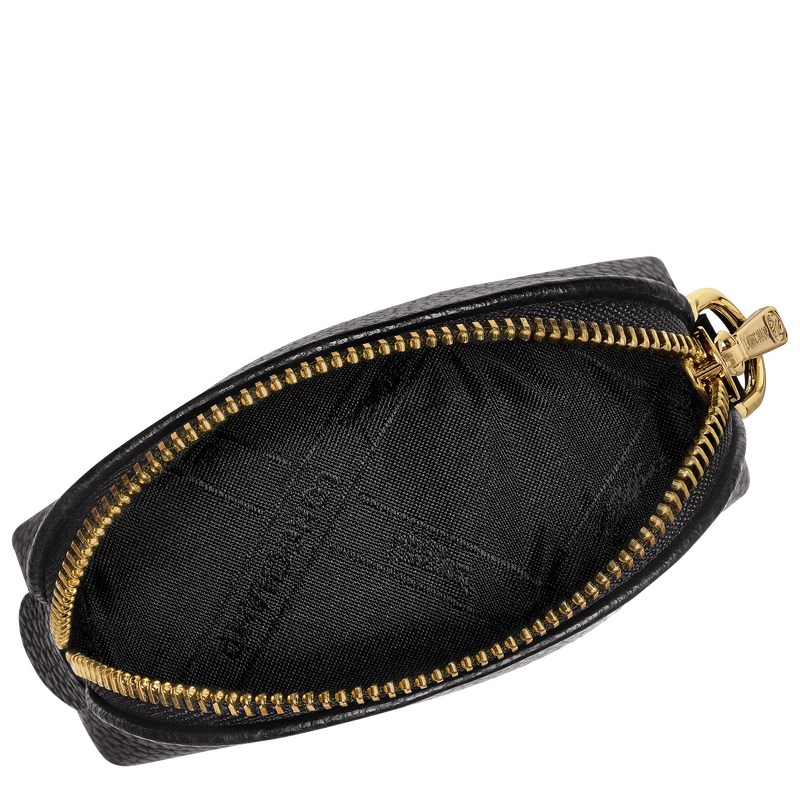 Black Longchamp Le Foulonné Coin purse - Leather Women Cardholders & Coin purses | 501768NXB