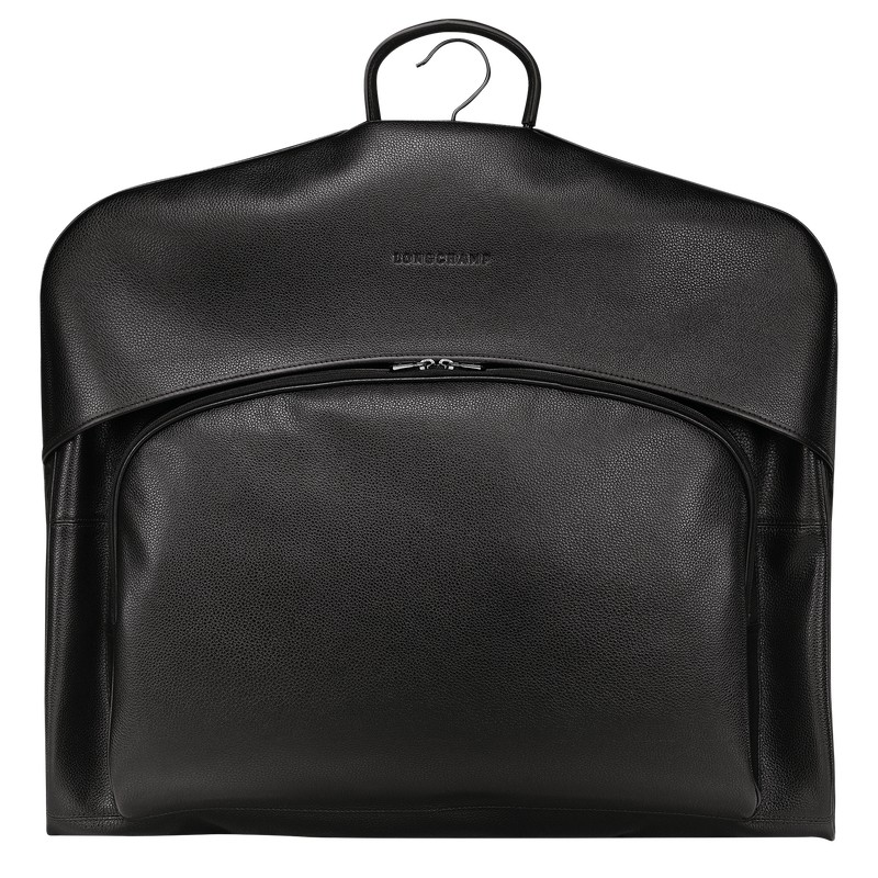 Black Longchamp Le Foulonné Garment cover - Leather Men Travel accessories | 054678AZO