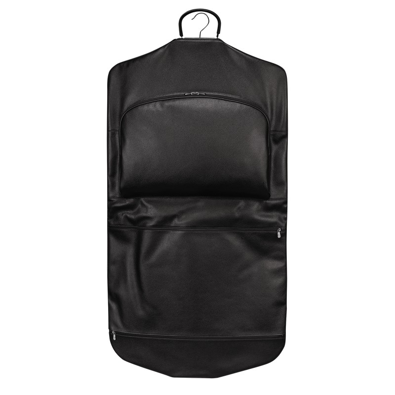 Black Longchamp Le Foulonné Garment cover - Leather Men Travel accessories | 054678AZO