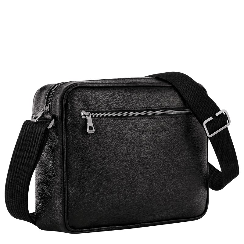 Black Longchamp Le Foulonné M Camera bag - Leather Men Crossbody bags | 347865WHN