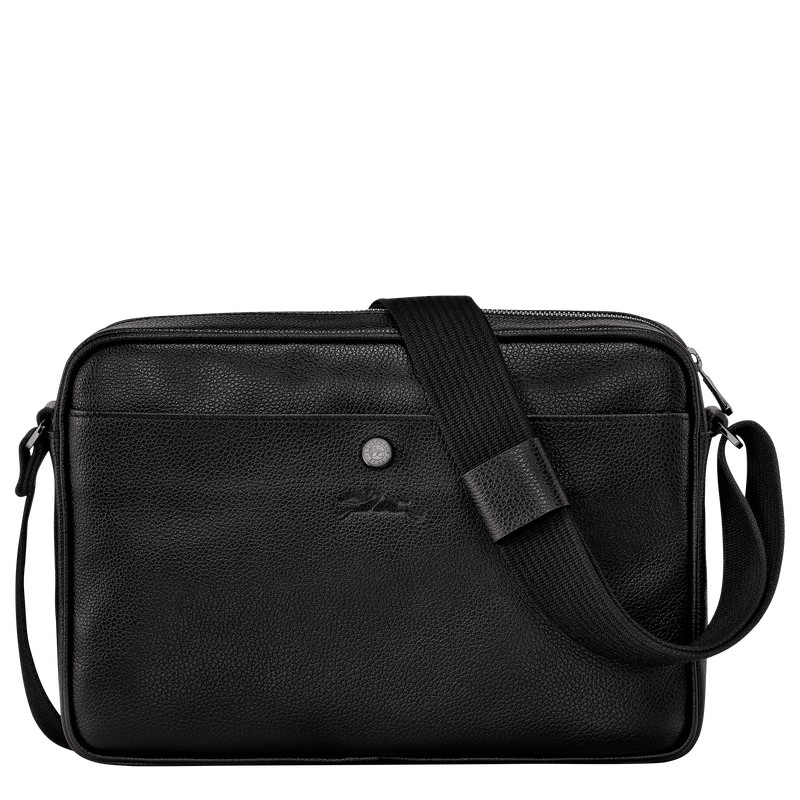 Black Longchamp Le Foulonné M Camera bag - Leather Men Crossbody bags | 347865WHN