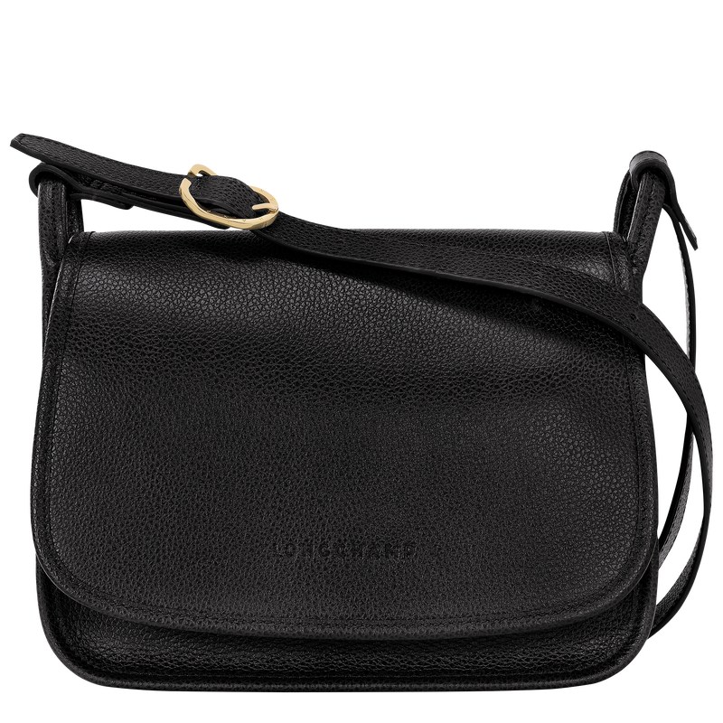 Black Longchamp Le Foulonné M Crossbody bag - Leather Women Crossbody bags | 852497LGK