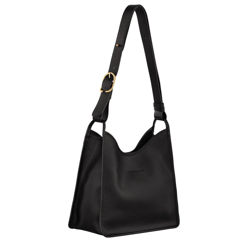 Black Longchamp Le Foulonné M Hobo - Leather Women Shoulder bags | 140853BGC