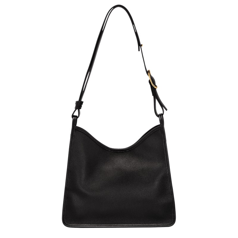 Black Longchamp Le Foulonné M Hobo - Leather Women Shoulder bags | 140853BGC