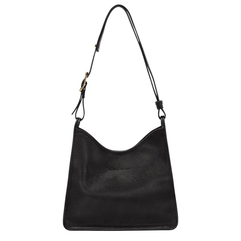 Black Longchamp Le Foulonné M Hobo - Leather Women Shoulder bags | 140853BGC