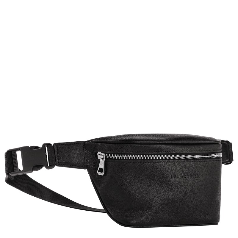 Black Longchamp Le Foulonné M - Leather Men Belt bags | 938074QSB