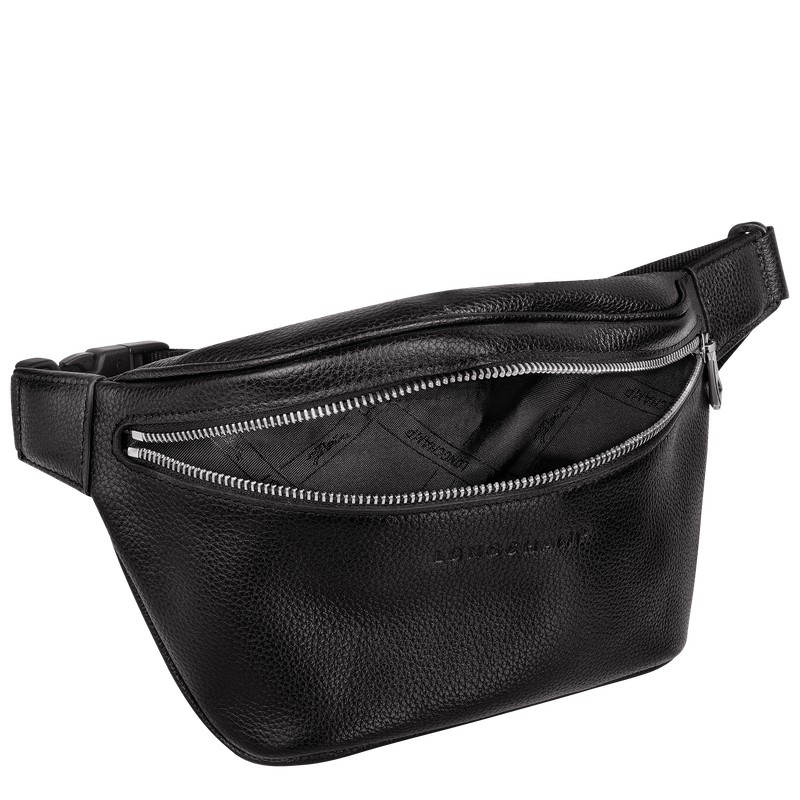 Black Longchamp Le Foulonné M - Leather Men Belt bags | 938074QSB