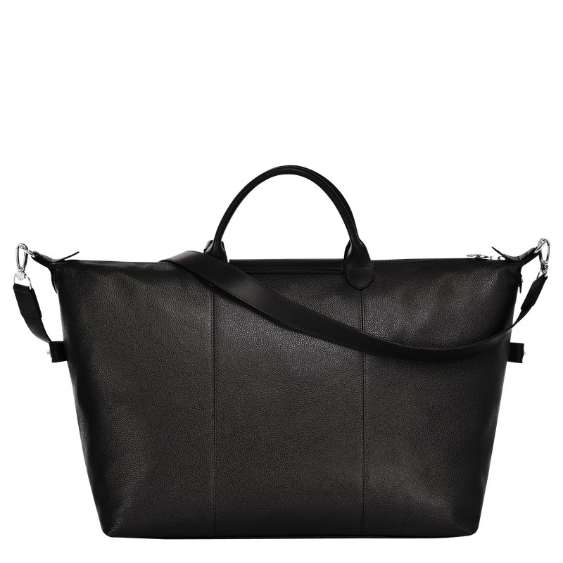 Black Longchamp Le Foulonné M - Leather Men Travel bags | 564920QKA