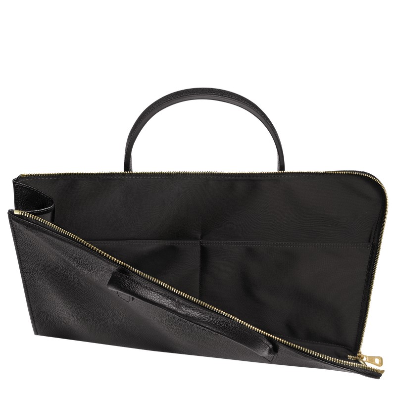 Black Longchamp Le Foulonné S - Leather Men Briefcase | 318462EJQ