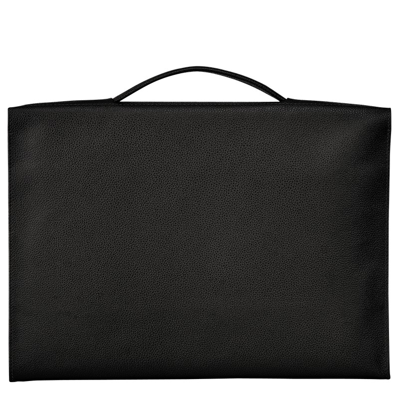 Black Longchamp Le Foulonné S - Leather Men Briefcase | 268059YVG