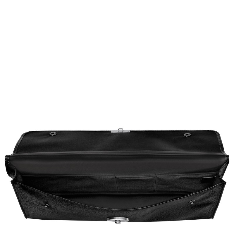 Black Longchamp Le Foulonné S - Leather Men Briefcase | 268059YVG