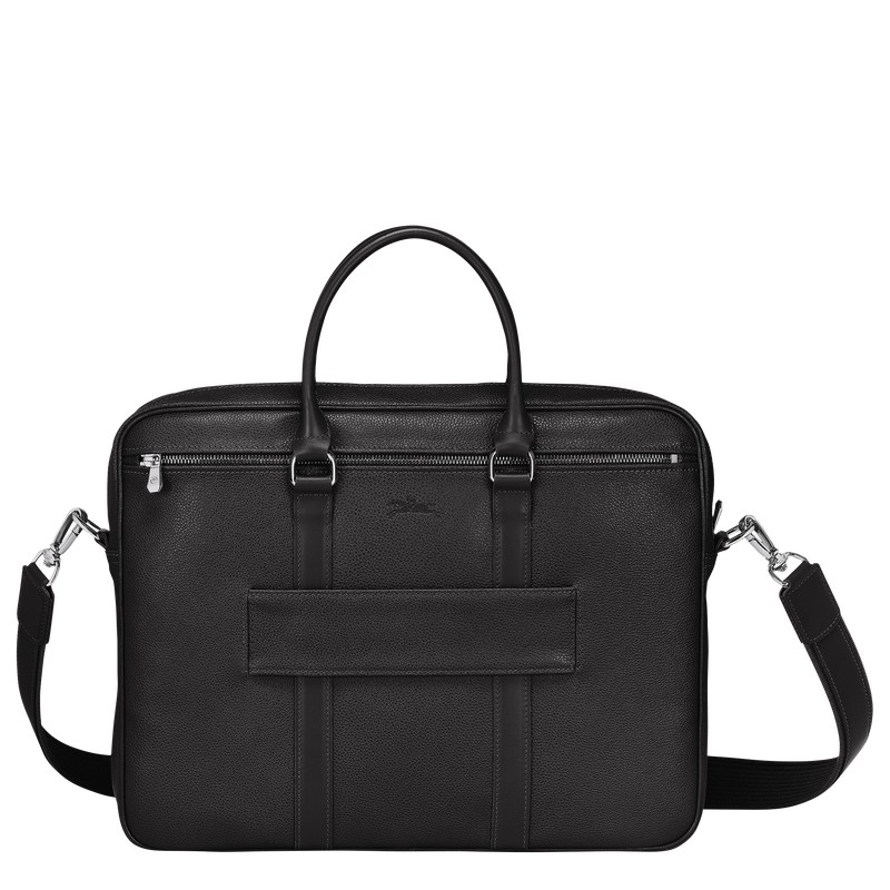 Black Longchamp Le Foulonné S - Leather Men Briefcase | 124790QFU