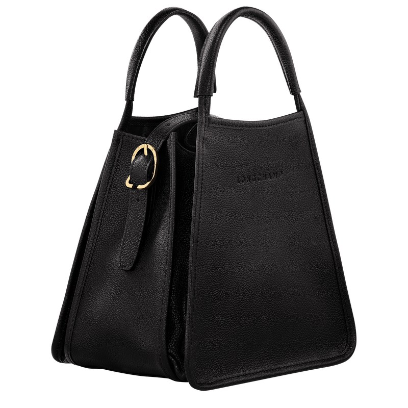 Black Longchamp Le Foulonné S - Leather Women Handbags | 869243HND