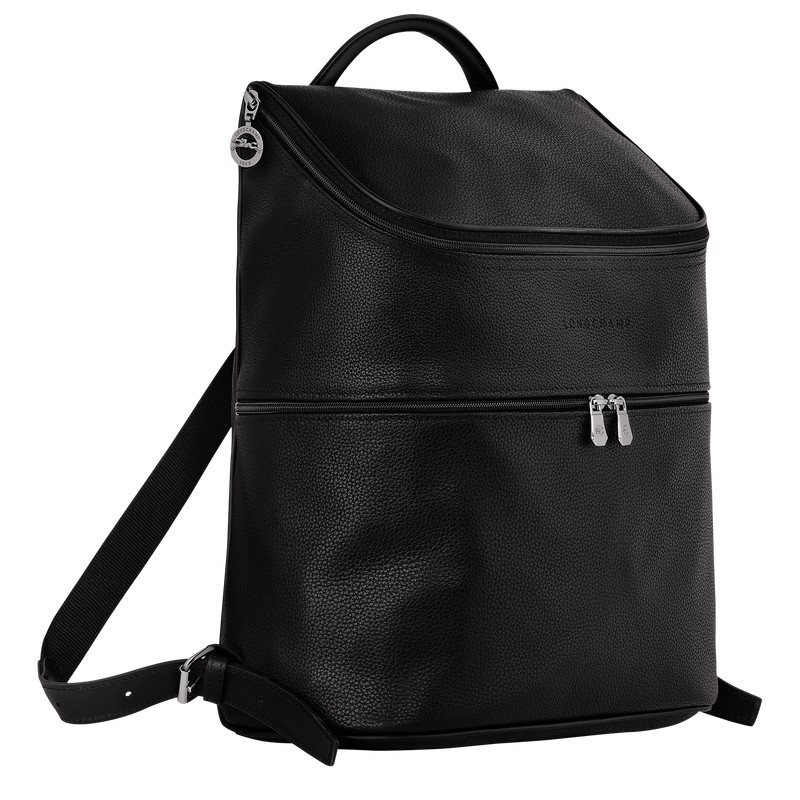 Black Longchamp Le Foulonné - Leather Men Backpacks | 314925VTC