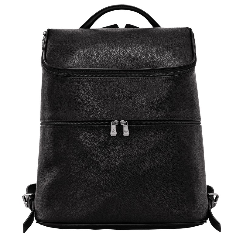 Black Longchamp Le Foulonné - Leather Men Backpacks | 314925VTC