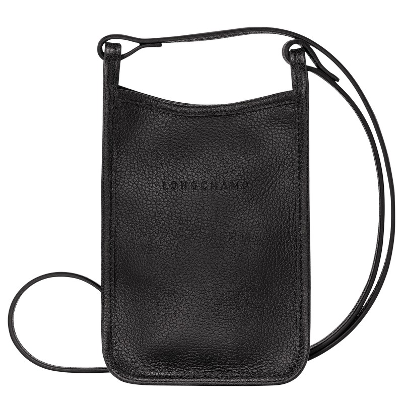 Black Longchamp Le Foulonné - Leather Men Phone cases | 735641GSI