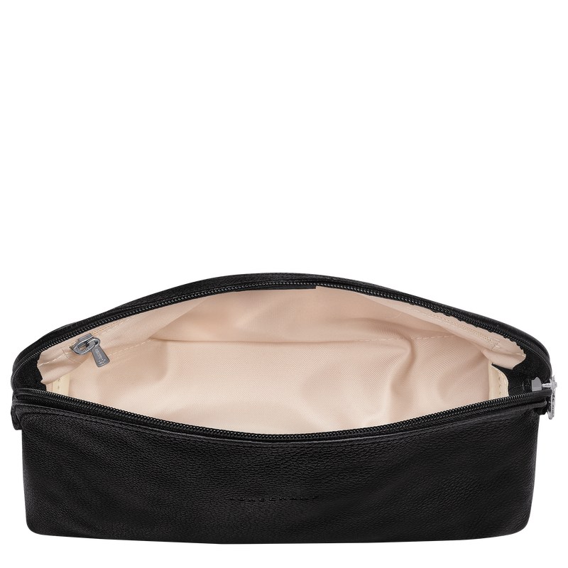 Black Longchamp Le Foulonné - Leather Women Toiletry bags | 789645SHK