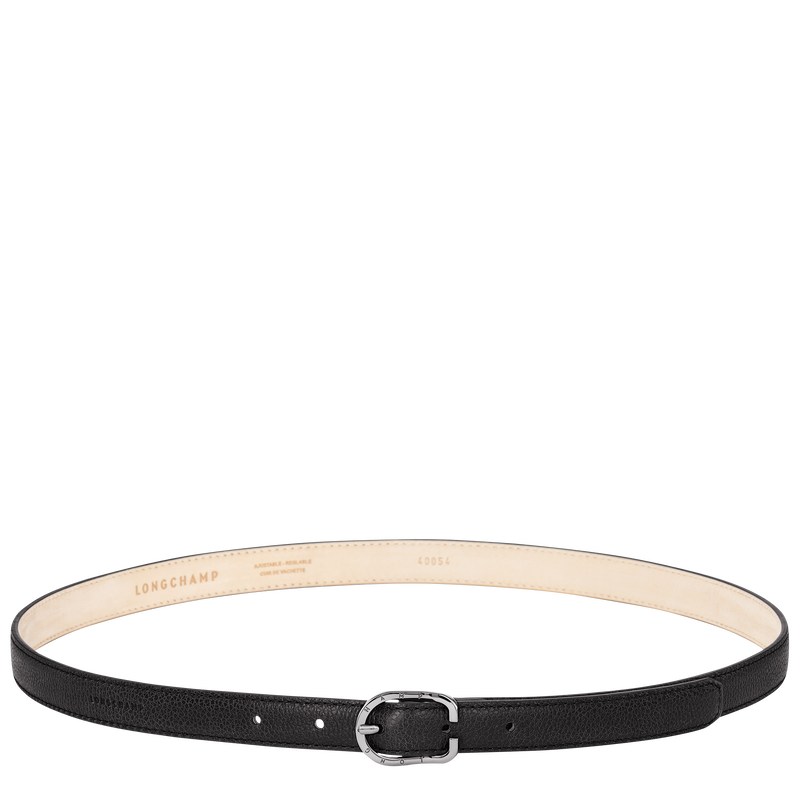 Black Longchamp Le Foulonné - Leather Women Belts | 894132OUJ