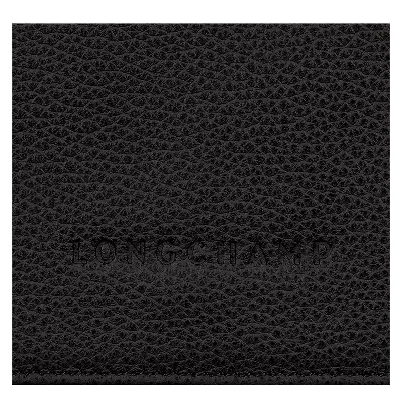 Black Longchamp Le Foulonné - Leather Women Wallets | 168745DVP