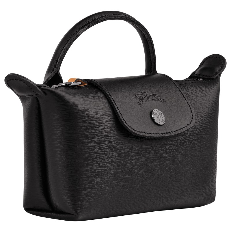 Black Longchamp Le Pliage City Pouch with handle - Canvas Women Pouches & Cases | 584906IKV