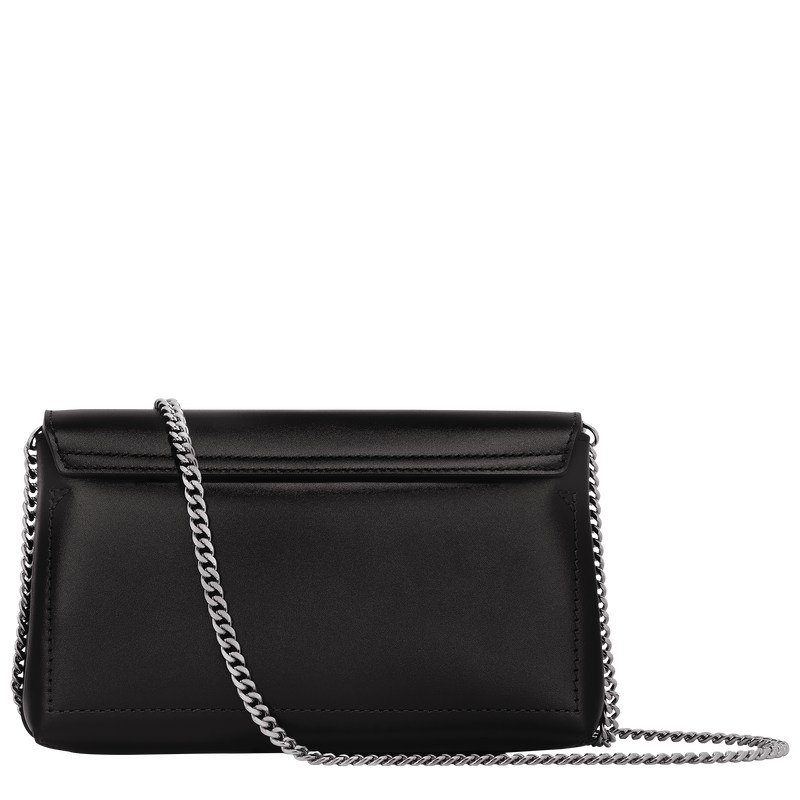 Black Longchamp Le Roseau Clutch - Leather Women Crossbody bags | 346750XKS