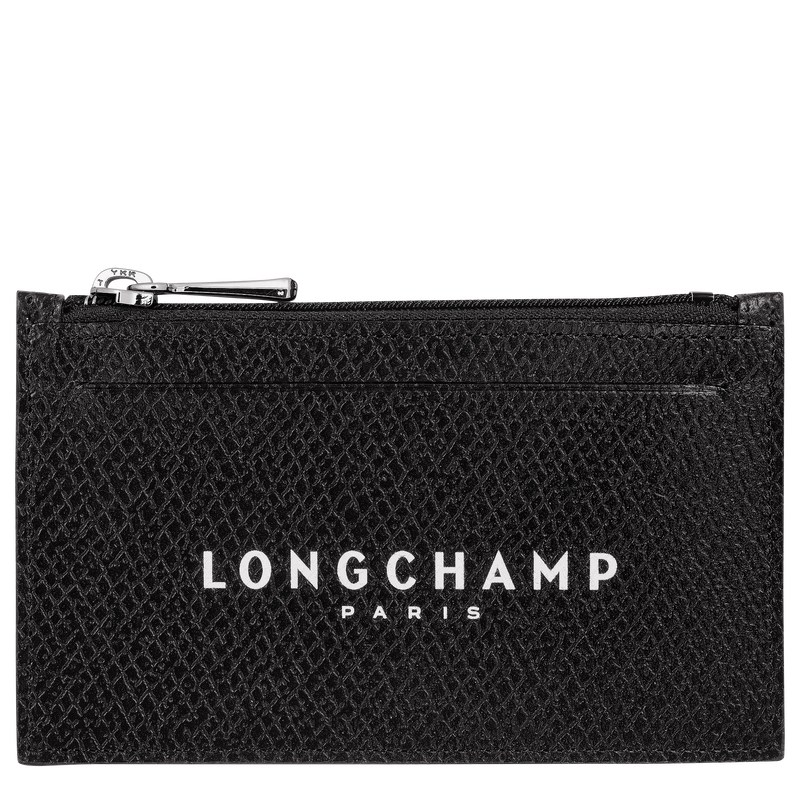 Black Longchamp Le Roseau Essential Coin purse - Leather Women Cardholders & Coin purses | 195720PEJ