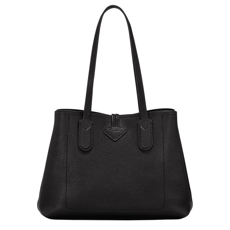 Black Longchamp Le Roseau Essential M - Leather Women Shoulder bags | 064739FRQ