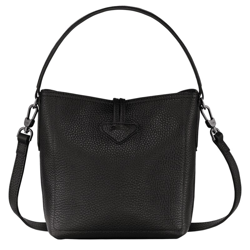 Black Longchamp Le Roseau Essential XS Bucket bag - Leather Women Crossbody bags | 961078VHP