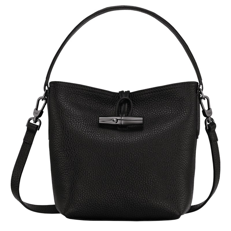 Black Longchamp Le Roseau Essential XS Bucket bag - Leather Women Crossbody bags | 961078VHP