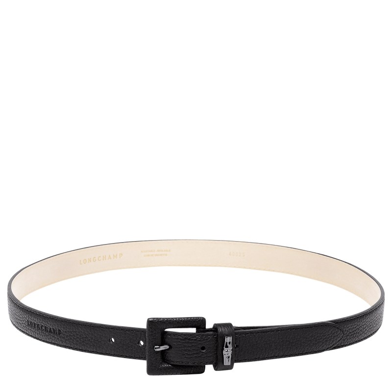 Black Longchamp Le Roseau Essential - Leather Women Belts | 209543CZL