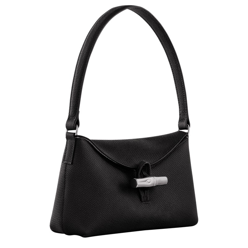 Black Longchamp Le Roseau S Hobo - Leather Women Shoulder bags | 863421UDE