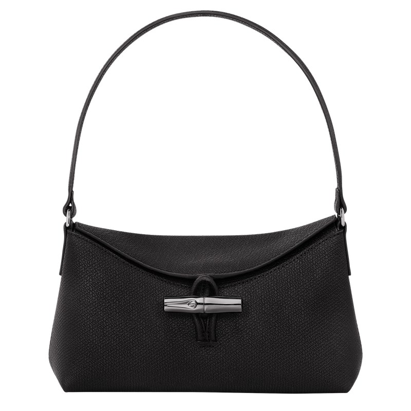 Black Longchamp Le Roseau S Hobo - Leather Women Shoulder bags | 863421UDE