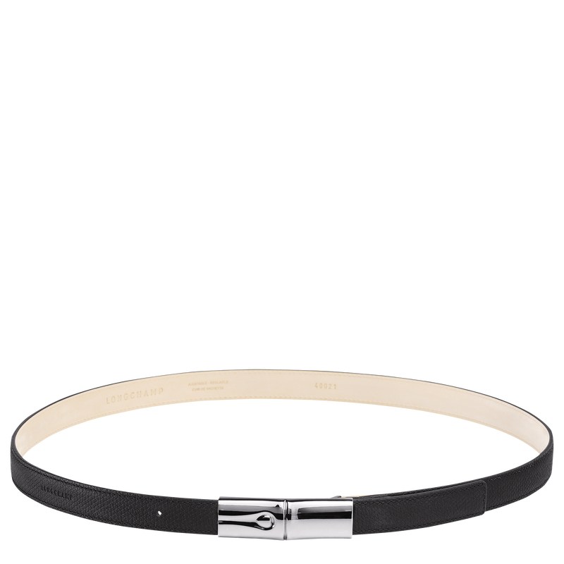 Black Longchamp Le Roseau - Leather Women Belts | 760984UVW