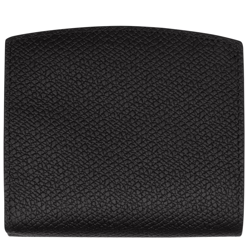 Black Longchamp Le Roseau - Leather Women Wallets | 015789LHG