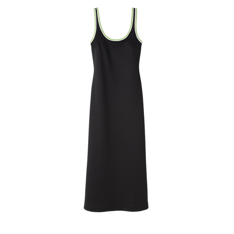 Black Longchamp Long dress - Jersey Women Dresses & Skirts | 605871JSY