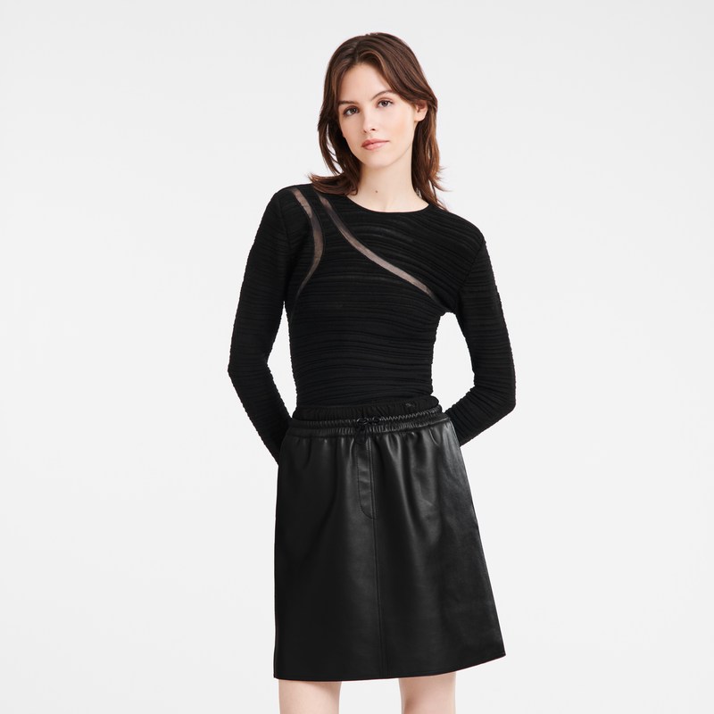 Black Longchamp Short top - Knit Women Tops & Blouses | 289560VTJ